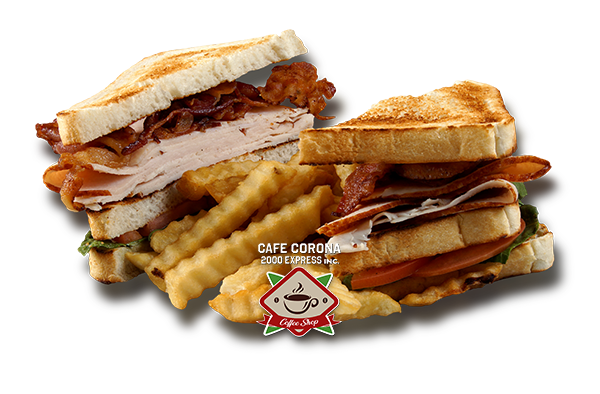Turkey Club Sandwich on a White Toast